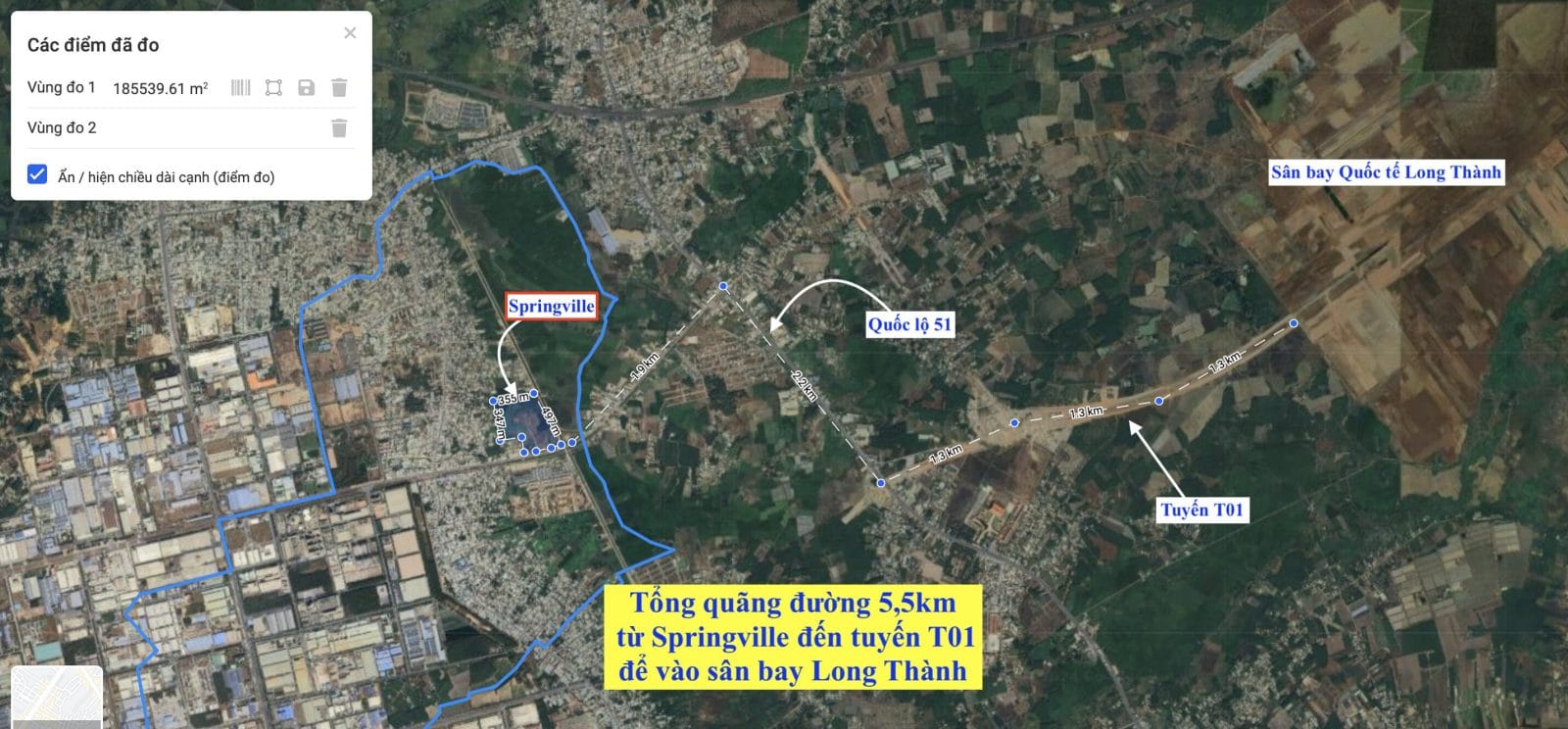 Vị trí lý tưởng của Springville 